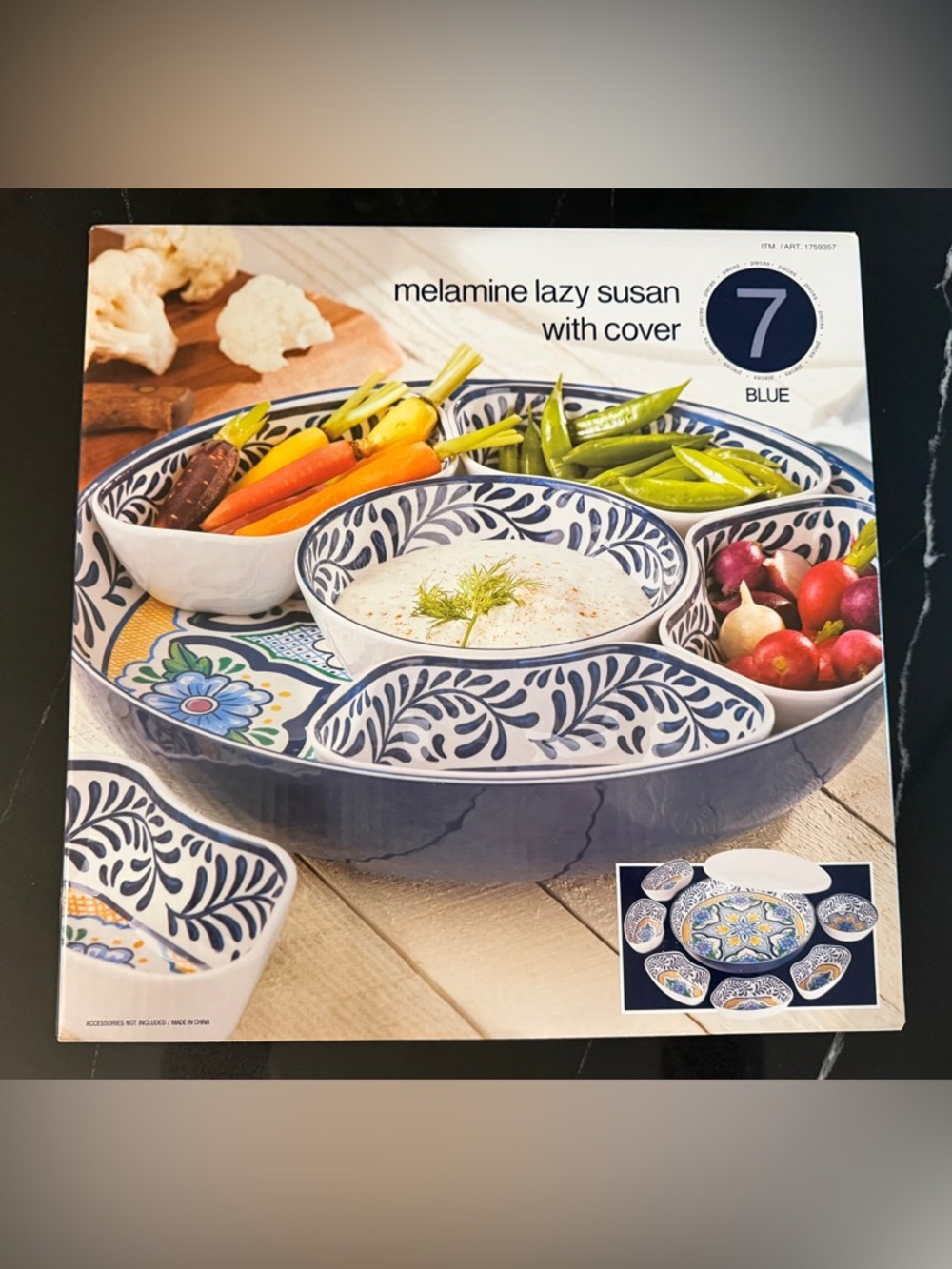 7-Piece Melamine Lazy Susan With Cover